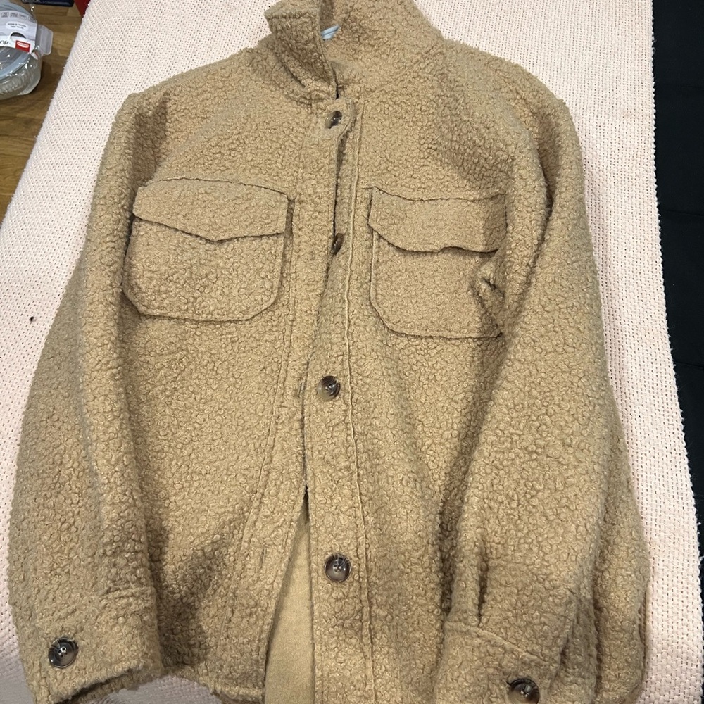 Cozy Tan Sherpa Jacket